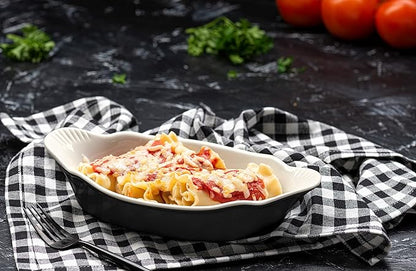 Au Gratin Baking Dishes, by Kook, Mini Casserole Dish, Set of 6, for Banana Split, Oven and Microwave Safe, Dishwasher Safe, Ceramic Serving Dishes, Lasagna & Cobblers, Individual Serving, 12 oz (Black) - Image 2