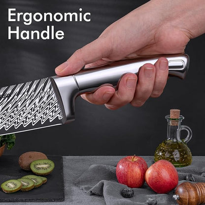 Knife Set, Astercook 15 Pieces Kitchen Knife Set with Built-in Sharpener, German Stainless Steel Knife Block Set, Razor-Sharp Knives with Full-tang Handle, Dishwasher Safe, Mothers Day Gifts - Image 6