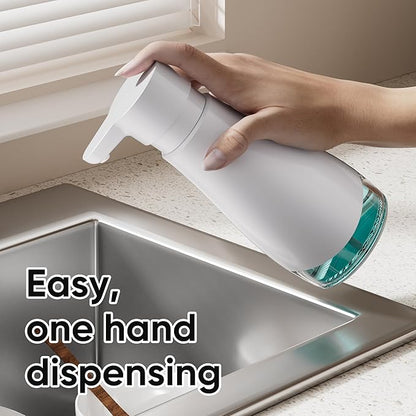 Oasis Creations 500 mL /17fl.oz Stainless Steel Liquid Soap Dispenser for Dish and Hand Soap - White - Refillable - Great for Kitchen Bathroom or Countertop