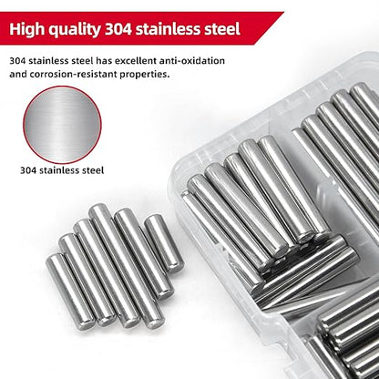 110Pcs Dowel Pins Shelf Support Pegs Kit, Stainless Steel Shelf Support Pin Fasten Elements Assortment Set M5 x 10/15/20/25/30/35/40mm, Metal Cabinet Shelf Pins Kit - Image 3