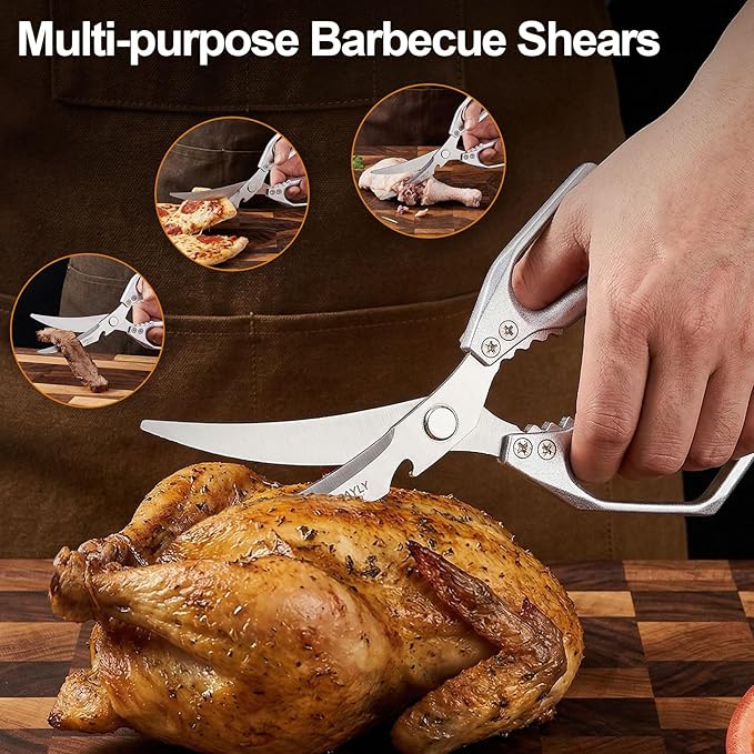 3PCS Heavy Duty Kitchen Scissors Set All Purpose - Stainless Steel Scissors Meat Scissors Dishwasher Safe Japanese Cooking Scissor for Food Paired with household tailor shears Gifts for Men Women - Image 5