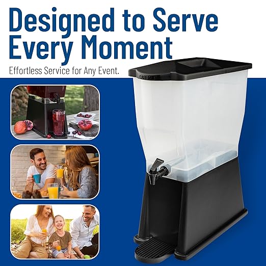 Carlisle FoodService Products Trimline Rectangular Beverage Dispenser with Stand – 3.5 Gallon Catering Drink Dispenser with Spigot, Polypropylene (PP), Black, Perfect for Parties, Events, Buffets - Image 6