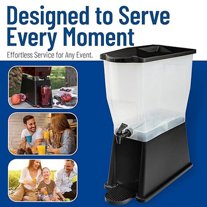 Carlisle FoodService Products Trimline Rectangular Beverage Dispenser with Stand – 3.5 Gallon Catering Drink Dispenser with Spigot, Polypropylene (PP), Black, Perfect for Parties, Events, Buffets - Image 6