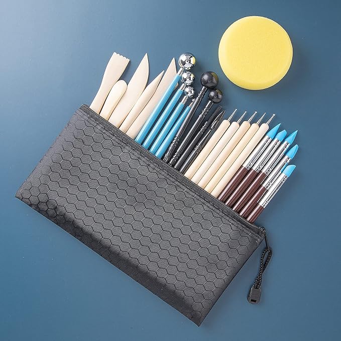 Luney Clay Tools Kit, 25 PCS Ceramics Polymer Clay Sculpting Modeling Pottery Tools Kit, Air Dry Clay for Adults, Pottery Craft, Dotting, Baking, Carving, Drawing, Molding, Modeling, Shaping - Image 8