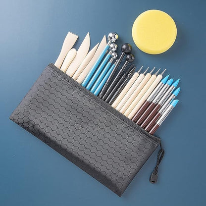 Luney Clay Tools Kit, 25 PCS Ceramics Polymer Clay Sculpting Modeling Pottery Tools Kit, Air Dry Clay for Adults, Pottery Craft, Dotting, Baking, Carving, Drawing, Molding, Modeling, Shaping - Image 8