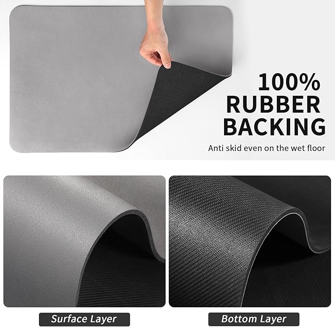 HotLive Coffee Mat - Absorbent Hide Stain Rubber Backed Dish Drying Mat for Kitchen Counter - Bar Mats for Countertops Accessories Fit Under Coffee Maker Espresso Machine - Image 6