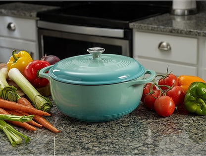 Mercer Culinary Enameled Cast Iron Round Dutch Oven, 6 qt., Aqua - Image 8