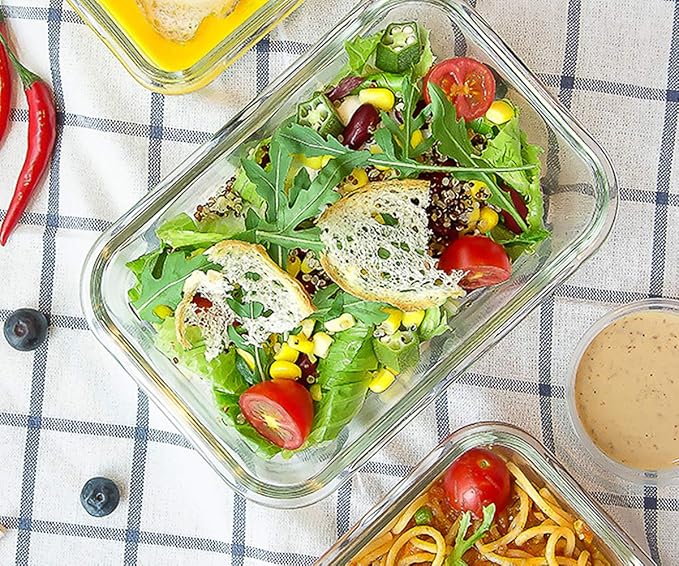MCIRCO 8-Pack 30 oz Glass Meal Prep Containers - Airtight Glass Lunch Containers with Lids, Microwave, Oven, Freezer & Dishwasher Safe, Green - Image 5