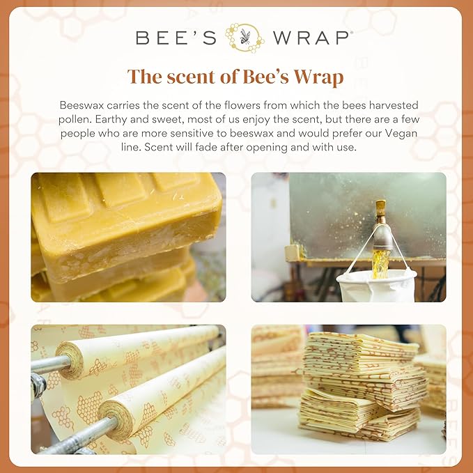 Bee's Wrap Beeswax Wraps for Food - Cut to Size 14x52" Beeswax Wrap Roll - Plastic Free Made in USA Reusable Natural Food Wrap - Honeycomb - Image 7
