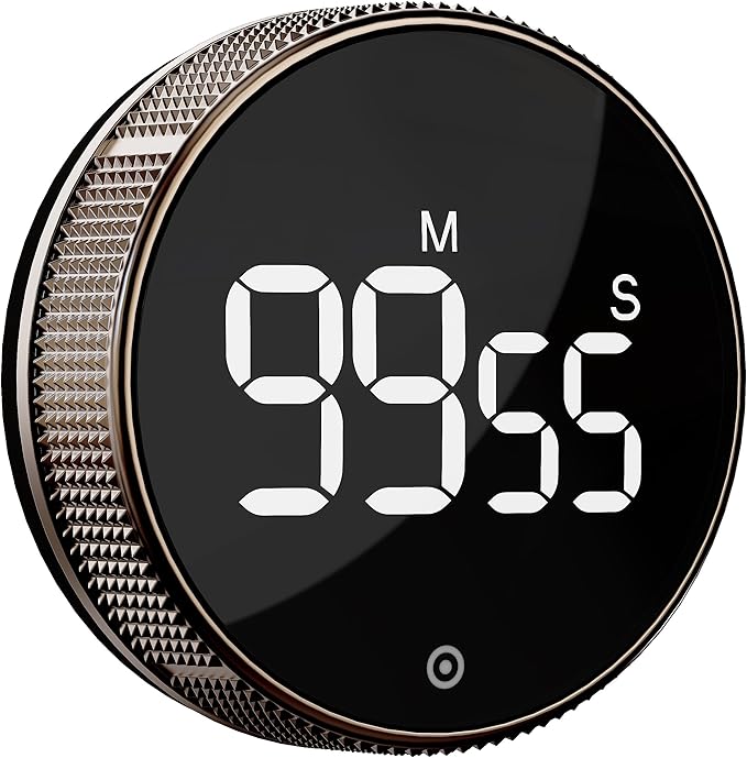 BlueSnail Kitchen Timer with LED Digital Display Smart Efficana for Home Classroom Gym Office, Volume and Brightness Adjustable Productivity Timer (Guncolor) by BlueSnail