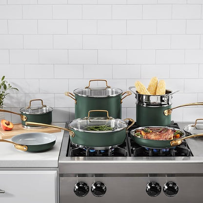 Cuisinart Cookware Set, 11 Piece Stainless Steel Cookware Pots and Pans, Home and Kitchen Durable Stainless Steel for Everyday Cooking, Matte Thyme, MT89G-11 - Image 2