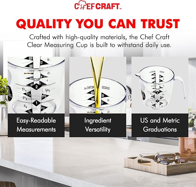 Chef Craft Select Plastic Measuring Cup, 2 Cup, Clear - Image 6