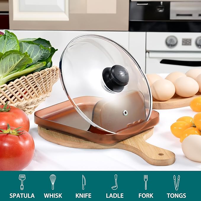 Li&Zhao Spoon Rest for Stove Top - Kitchen Counter Utensil Rest, Pot Lid Holder, Cooking Spoon Holder