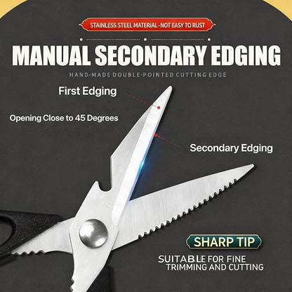 Magnificent Kitchen Scissors Heavy Duty - Multi-Purpose Kitchen Shears for Meat, Poultry, Food - Stainless Steel Cooking Scissors - Dishwasher Safe Culinary Shears - Image 4