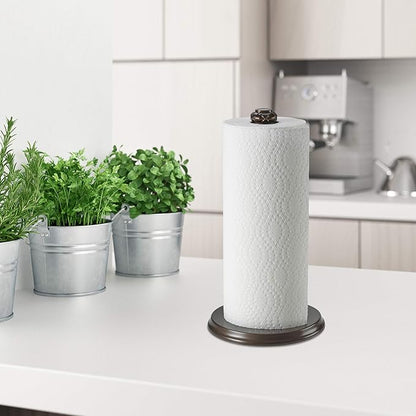 Paper Towel Holder Stand for Countertop, Decorative Freestanding Paper Towel Holder with Non-Slip Weighted Base, Heavy-Duty & Durable, Fits Regular & Jumbo Rolls, Oil Rubbed Bronze - Image 7