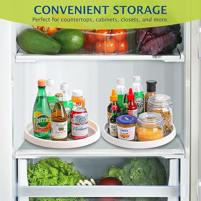Lazy Susan Turntable, Set of 4, 12 Inch Non-Skid Lazy Susan Organizer for Cabinet, Pantry Organization, Kitchen Storage, Bathroom Sink Cabinet, Refrigerator, Countertop, Spice Rack (4 Pack 12 in) - Image 8