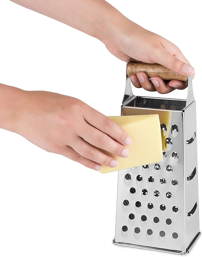 Twine Acacia Wood Handled Cheese Grater, Stainless Steel Grater, Citrus Zester, Reinforced Base, Vintage Kitchenware - Image 7