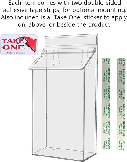 Outdoor Brochure Box with Lid Clear Acrylic Wall Mount Outside Bin Holds 4" x 6" Printed Postcards Perfect for Store Front Signs or Real Estate Box for Literature by Marketing Holders