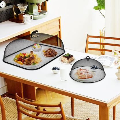 8 Pcs Metal Mesh Screen Food Cover for Outdoors Set Including 2 Pcs Extra Large 18.5 in Mesh Food Tents for Outdoor 6 Pcs 11 in Large Dome Picnic Food Covers Mesh Food Covers - Image 6