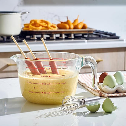 8 Cup Large Glass Measuring Cup - Kitchen Mixing Bowl Liquid Measure Cups Glass Tupperware Bakeware Set, Punch Bowl, Batter Bowl. - Image 6
