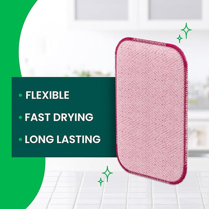 Scotch-Brite Dobie Scrub & Wipe Cloths,Sponge Cloths for Cleaning Kitchen,Bathroom,and Household,Dobie Scrub and Wipe Cloth Absorbs-and Doesn't Scratch,2 Cleaning-Cloths,(Pack of 12) - Image 4