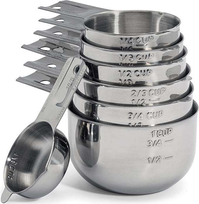 Hudson Essentials Stainless Steel Measuring Cups Set - Stackable Set with Spout by HudsonEssentials