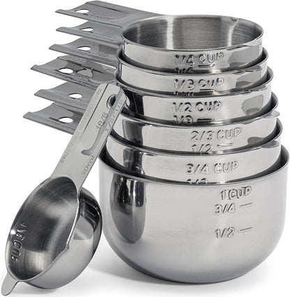 Hudson Essentials Stainless Steel Measuring Cups Set - Stackable Set with Spout by HudsonEssentials