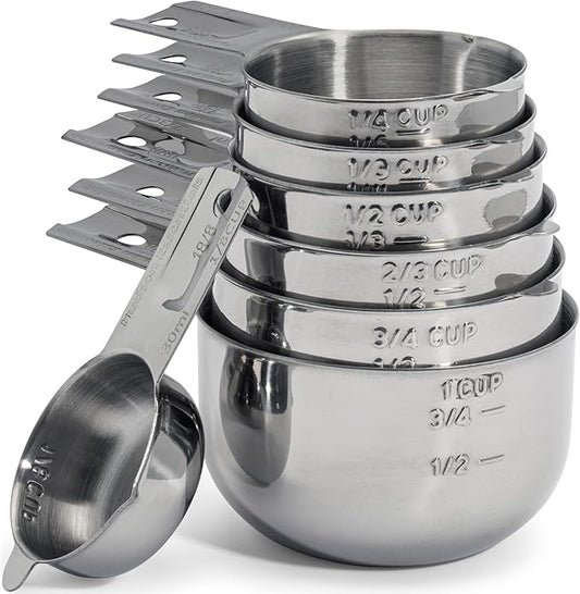 Hudson Essentials Stainless Steel Measuring Cups Set - Stackable Set with Spout by HudsonEssentials