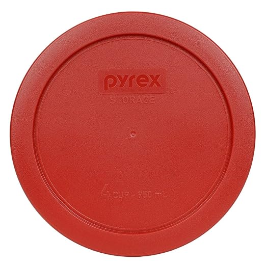 Pyrex 7201-PC 4 Cup Poppy Red Food Storage Replacement Lids (6-Pack) - Made in USA - Image 3