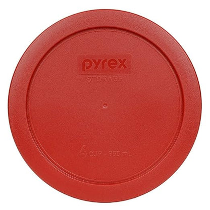 Pyrex 7201-PC 4 Cup Poppy Red Food Storage Replacement Lids (3-Pack) - Made in USA - Image 3