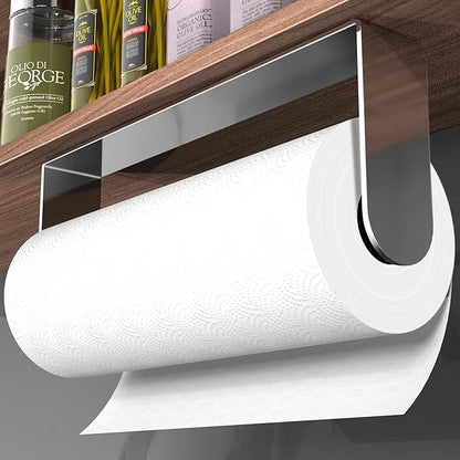 ZUNTO Adhesive Paper Towel Holder, Under Cabinet Paper Towel Rack for Kitchen - Great Space Saver, SUS 304 Stainless Steel (Polished) by ZUNTO