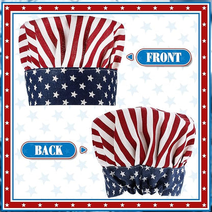 SATINIOR USA 4th of July Flag Kitchen Chef Hat Adjustable Apron 250th Independence Day Apron Patriotic Aprons for Men Women