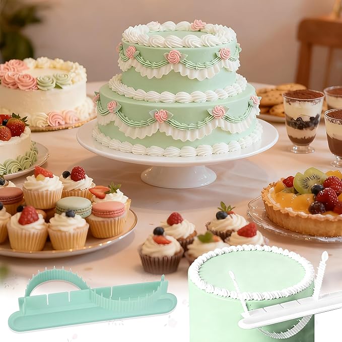 4PCS Cake Arch Guide Tool,Adjustable Fondant Cake Arc Ruler,Practical Baking Writing Swag Guide Gadgets Accessories,Decorative Marking Divider Aid,Pastry Decorating Supplies for Home Kitchen Bakeries - Image 6