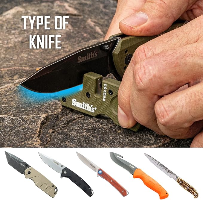 Smith’s Pocket Pal Tactical Knife Sharpener - 2 Stage Sharpener & Diamond Sharpening Rod - Pocket Clip - Outdoor Hunting Knife & Hook Sharpener - Compact & Lightweight - Image 5