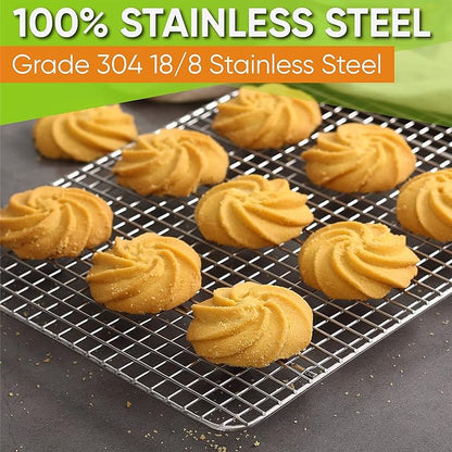Spring Chef 8.5 x 12 Inch Stainless Steel Cooling Rack for Cooking and Baking - Oven Safe Cookie Cooling Rack - Fits Small Quarter Sheet Pan - Dishwasher Safe - Image 8