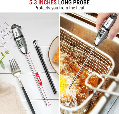 TempPro TP02S (2 Pack) Digital Food Thermometer for Cooking Bread Baking Sourdough Liquids, Meat Thermometer Digital with Super Long Probe for Kitchen BBQ Candy Making Accessory (Previously ThermoPro) - Image 3