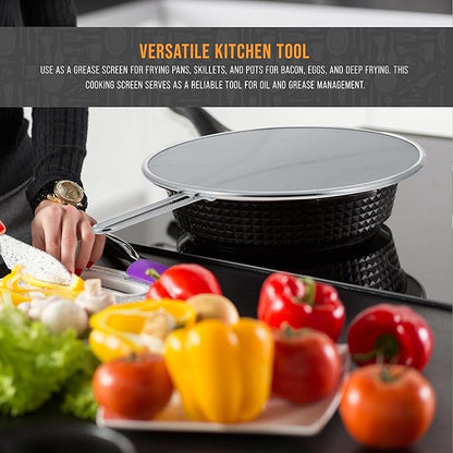 U.S. Kitchen Supply Stainless Steel Splatter Guard 13" Fine Mesh Cover, Grease & Oil, Splatter Screen for Frying Pan, Cooking Pots, with Resting Feet - Image 6