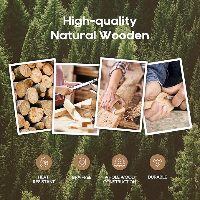 Teak Wooden Cooking Utensils Set, 10 Piece Premium Kitchen Cookware, Non-Scratch Wooden Spoons for Cooking, Perfect for Cooking and Serving - Image 2