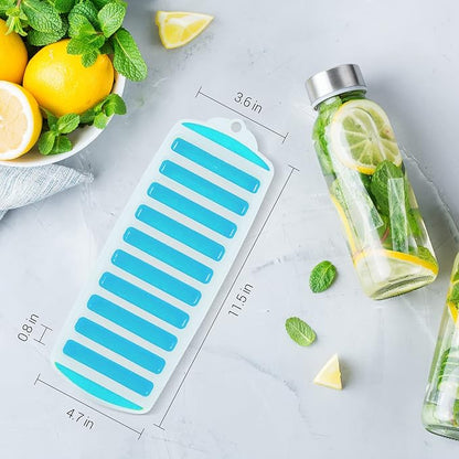 Meadow Lane Ice Stick/Cube Tray, Teal Blue, 1-Tray (4-Pack, 2 Green / 2 Blue), Narrow and Long for Sports Bottles