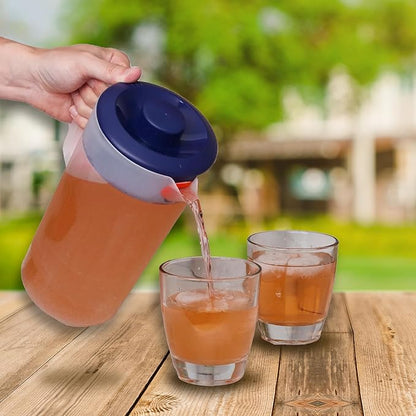 Water Pitcher with Lid 1 Gallon Pitcher, Freezer/Dishwasher Safe, BPA Free & Phthalate Free - Navy - Image 6