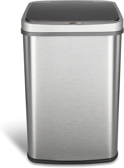 Ninestars DZT-50-28BR Automatic Touchless Motion Sensor Rectangular Trash Can, Black Top, 13 Gal. 49 L., Brush - Image 5