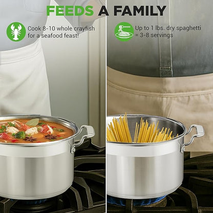 NutriChef 5-Quart Stainless Steel Stockpot with Lid- 18/8 Food Grade Heavy Duty Inox Large Stock Pot for Stew, Soup, Works w/ Induction - Image 4