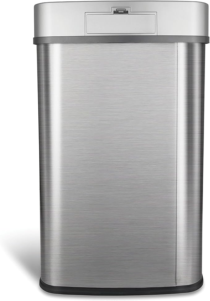 Ninestars DZT-50-28BR Automatic Touchless Motion Sensor Rectangular Trash Can, Black Top, 13 Gal. 49 L., Brush - Image 6