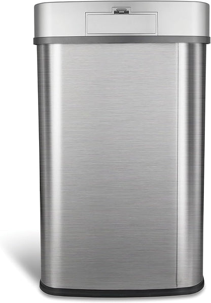 Ninestars DZT-50-28BR Automatic Touchless Motion Sensor Rectangular Trash Can, Black Top, 13 Gal. 49 L., Brush - Image 6
