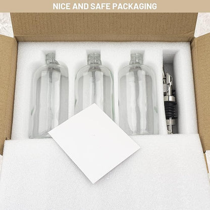 3PCS Oil Dispensers with Labels 16.23oz Kitchen Cooking Glass Bottles Containers with 304 Stainless Steel Automatic Pump Heads Anti-Corrosion & Rustproof - Image 7