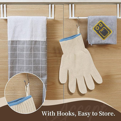 Hovico Heat Resistant Oven Gloves, Ove Glove BBQ Gloves Heat Resistant Cooking Oven Mitts with Fingers Grilling Glove, Full Hand Protection, Grill Gloves for Outdoor Hot Food Handling (Set of 2) - Image 3