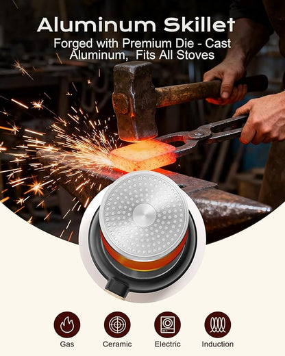Non Stick Frying Pan, 8-inch Omelette Pan with Heat Dot Temperature Indicator, Healthy Non Toxic Egg Skillet with Heat-Resistant Handle, PFOA-Free, Dishwasher Safe, Compatible with All Cooktops - Image 6