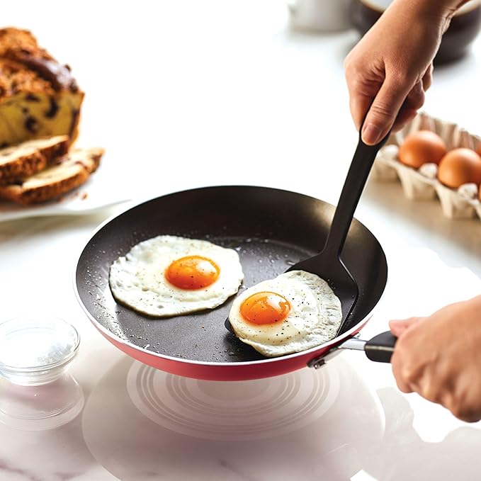 Farberware Cookstart DiamondMax Nonstick Cookware/Pots and Pans Set, Dishwasher Safe, Includes Baking Pan and Cooking Tools, 15 Piece - Red - Image 11