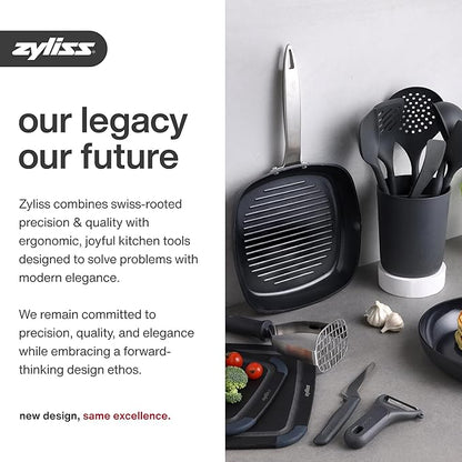 Zyliss Rotary Cheese Grater, Aluminium, 3 Steel Drum Blades, Cheese, Vegetable, Chocolate, Nut, Fruit Grater with Handle, Non-Slip Suction Foot and Table Clamp, 5 Year Guarantee