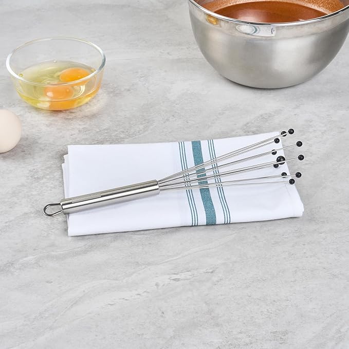 Restaurantware 10.5 in Stainless Steel Ball Whisk with Silicone Tips - German Standard Sauce & Gravy Whisk, Non-Scratch, Dishwasher Safe - Non-Stick Safe Silicone Ball Whisk for Baking - Image 3
